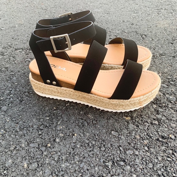 Black strappy Bryce open top espadrille sandal - Picture 5 of 7